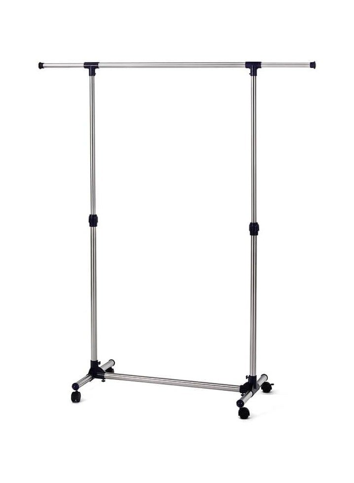 عام رف ملابس قابل للتعديل، حامل ملابس معلق مع عجلات، أزرق LLR01L، 150 × 44 × 165 سم، عجلات. - Image 2