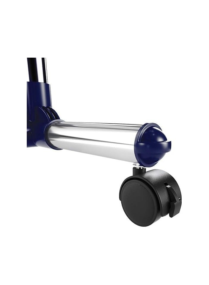 عام رف ملابس قابل للتعديل، حامل ملابس معلق مع عجلات، أزرق LLR01L، 150 × 44 × 165 سم، عجلات. - Image 4