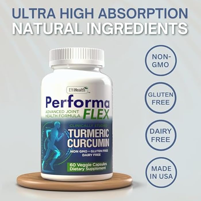 Joint Support Supplement with Meriva, Turmeric Curcumin, Tart Cherry & Ginger – Ultra High Absorption – Support for Joint Mobility, Joint & Cartilage Health – 60 Capsules - Image 4