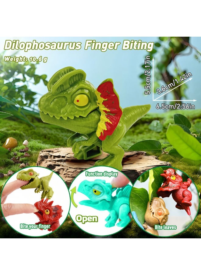 NIBEMINENT Fun Finger-Biting Dinosaur Toy - T-Rex and Variety of Flexible Dinosaurs