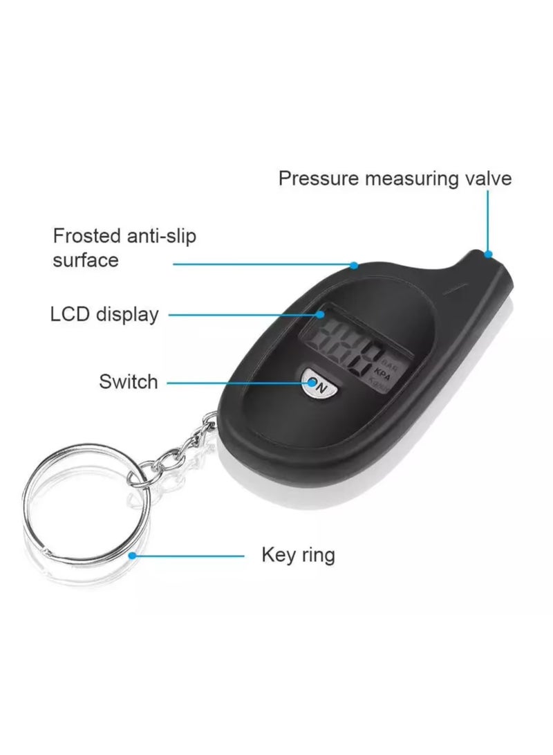 Mini Keychain Style Air Pressure Tester Meter 2-150 PSI Kpa Bar Cm2 Digital LCD Display Car Tire Pressure Inspection Tool - Image 3