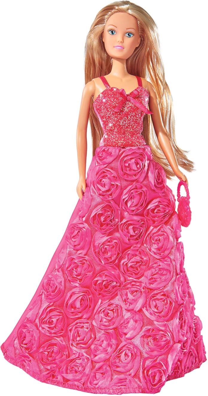 Simba 105739003 - Steffi Love Princess Gala Fashion, 2 Assorted Designs, Only One Item Delivered, Princess Toy Doll in Dreamy Rose Dress with Handbag, 29 cm, from 3 Years