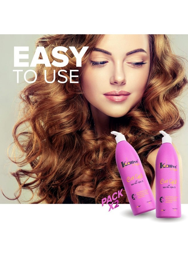KALIVE 2 STYLE Kalive Curl Gel 16 Oz For Curly Hair. This Hair Product For Women Defines All Types Of Curls Waves And Hair Textures Natural Or Permed Pack Of 2 - Image 5