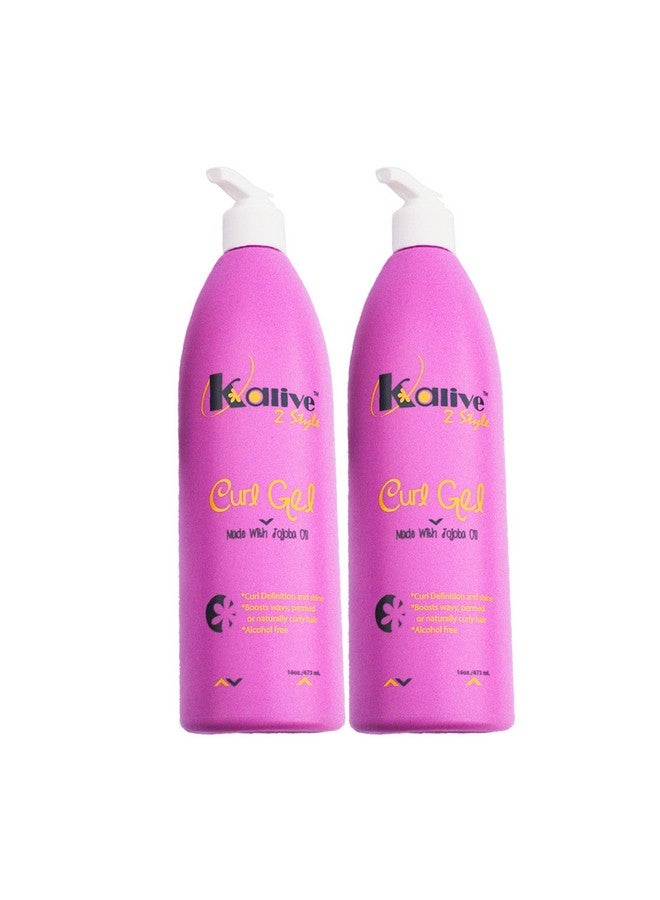 KALIVE 2 STYLE Kalive Curl Gel 16 Oz For Curly Hair. This Hair Product For Women Defines All Types Of Curls Waves And Hair Textures Natural Or Permed Pack Of 2 - Image 2