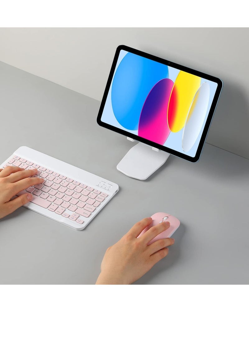 Rechargeable Bluetooth Keyboard and Mouse Combo Ultra-Slim Portable Compact Wireless Mouse Keyboard Set for Android Windows Tablet Cell Phone iPhone iPad Pro Air Mini - Image 3