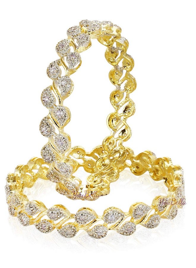 YouBella - YouBella Jewellery American Diamond Gold Plated Bangles For Women and Girls (2.6) - Image 1