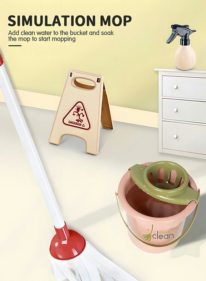 GROIC Kids Cleaning Set for Toddlers,Kids Vacuum Cleaner Toy Set,Pretend Role Play Household House Keeping Toy Home Cleaning Products for Toddlers Kids Children with Broom, Spray Bottle - Image 2