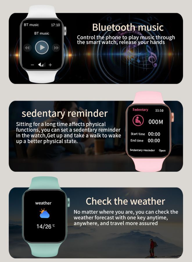 Modio MW07 Fashion Smart Watch With Full Display, Smart Split Screen & Long Battery Life, Support Calling, Full Screen, Heart Rate, Step Count, Sleep Alert (Black) - Image 4