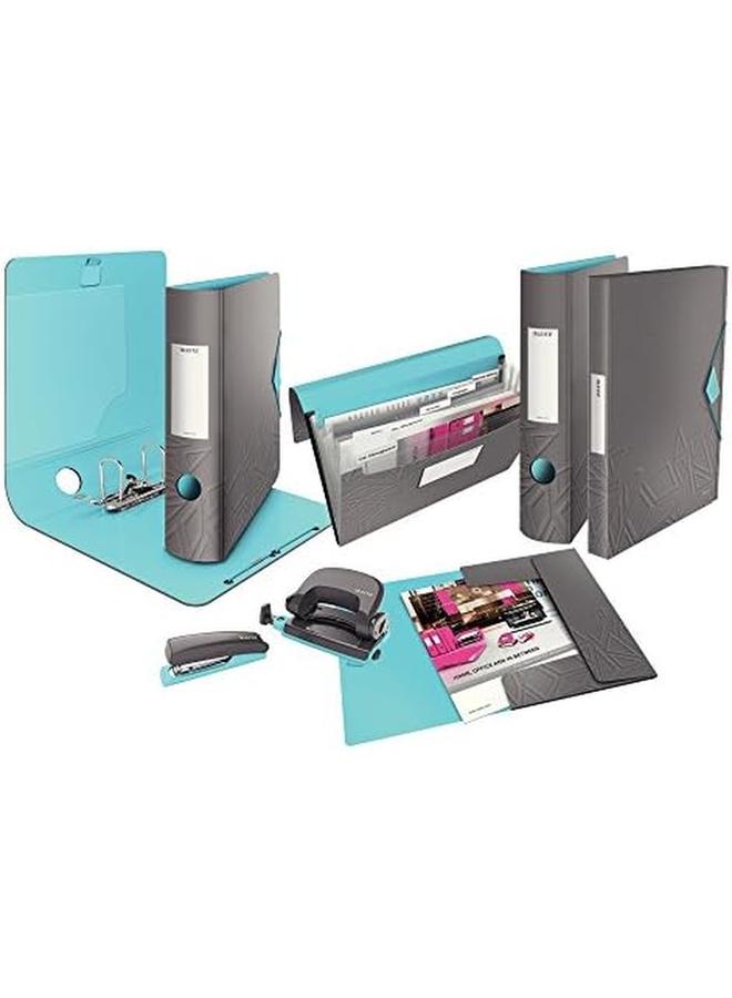 LEITZ Urban Chic Set Mini Stapler And Hole Punch Staple Or Punch 10 Sheets Dark Grey - Image 2
