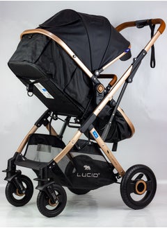 SENA Baby Stroller, luxury carriage with umbrella and leather cover from Lucid Baby- Black - pzsku/Z6E46B326DBE3EF441684Z/45/_/1717992905/59595540-00db-43e3-98ab-5c963a3719bb