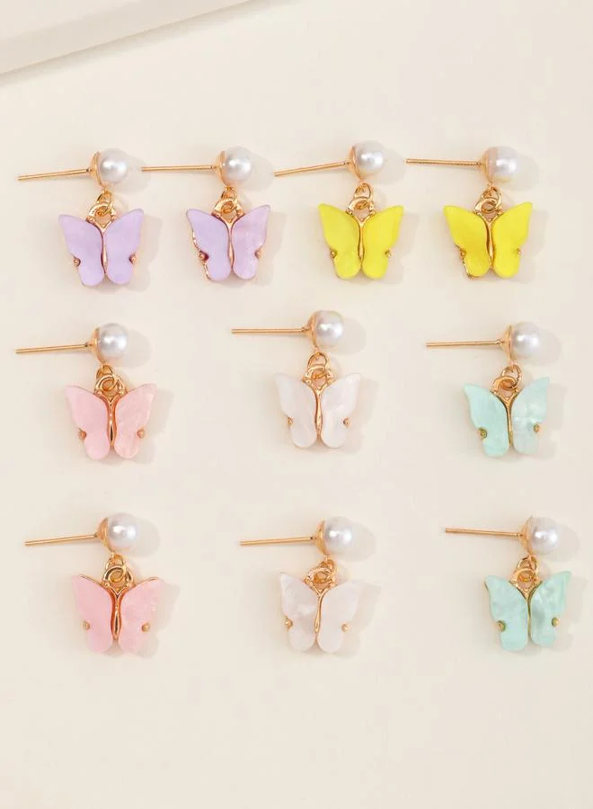 Take Two  Girls Set of 5 - Butterfly Dangle Earrings for Women | Best Price UAE
