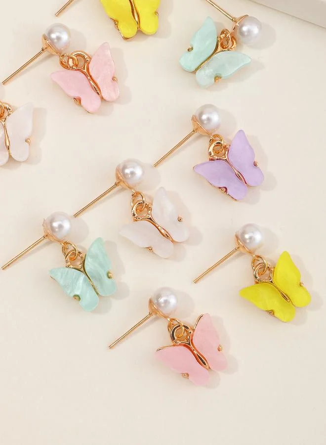 Take Two  Girls Set of 5 - Butterfly Dangle Earrings for Women | Best Price UAE