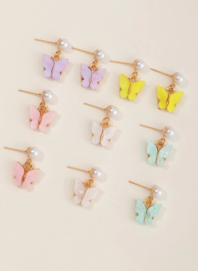 Take Two  Girls Set of 5 - Butterfly Dangle Earrings for Women | Best Price UAE