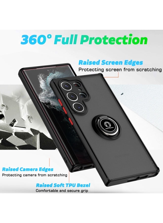 Samsung Galaxy S23 Ultra 5G Case Cover, 360°Rotating Kickstand Ring + Support Magnetic Car Mount + Slim Thin PC&TPU Shockproof Mobile Phone Case - Image 5