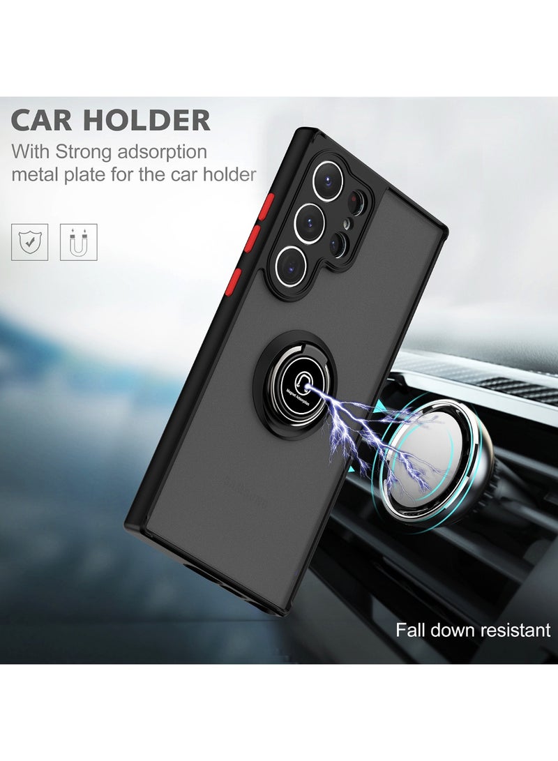 Samsung Galaxy S23 Ultra 5G Case Cover, 360°Rotating Kickstand Ring + Support Magnetic Car Mount + Slim Thin PC&TPU Shockproof Mobile Phone Case - Image 2