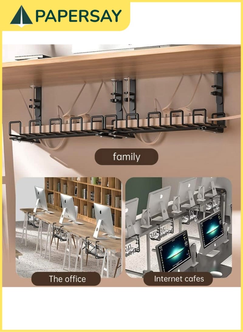 PAPERSAY No-Drilling Under Desk Sturdy Metal Wire Cable Management Tray Basket ,and Cable Organizer Racks for Office and Home.  - Image 5