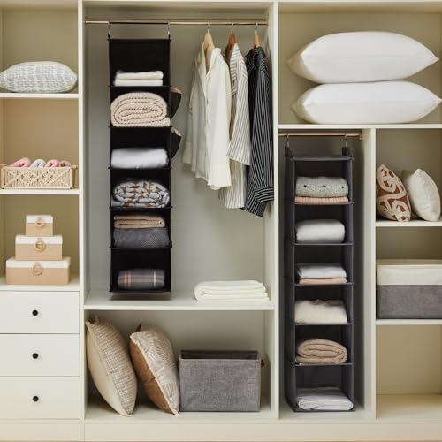 YOUDENOVA Hanging Closet Organizers and Storage, 6-Shelf Hanging Closet Shelves, Black - Image 3