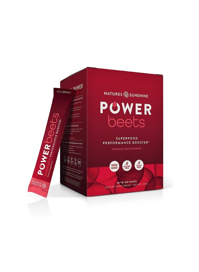 Nature's Sunshine Power Beets - Patented Nutrient Blend of Beet Root Powder and Nutrients to Promote Performance, Mental Clarity, & Vitality - Non-GMO, Soy & Gluten Free - 30 Servings to-Go Packs - Image 1