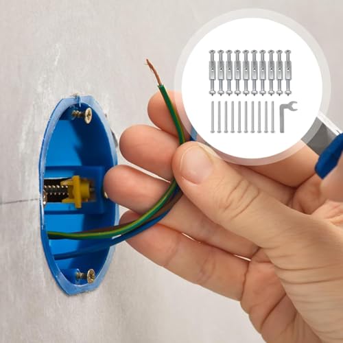 Serplex سيربلكس® 86 مجموعة إصلاح صندوق الأسلاك مع 10 مقابس مفاتيح و10 براغي بناء ومخارج كهربائية ومقبس عالمي وجهاز إصلاح كاسيت ومقبس فولاذي - Image 4