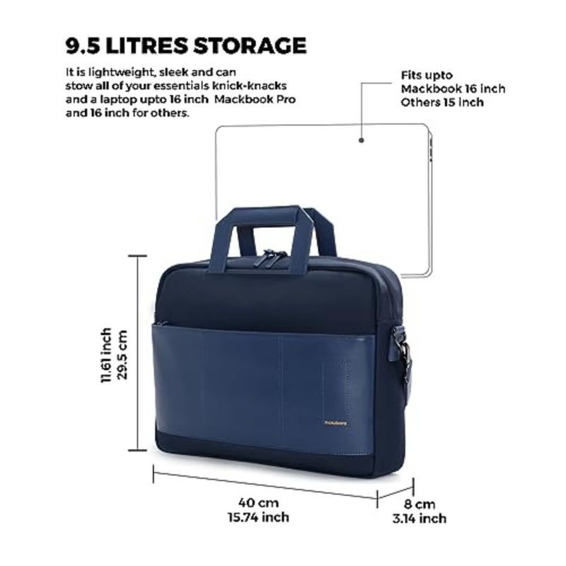 MOKOBARA The Briefcase With Adjustable Shoulder Strap Vegan Leather, Water Resistant, Fits upto 15.6" Laptops Unisex - Image 3