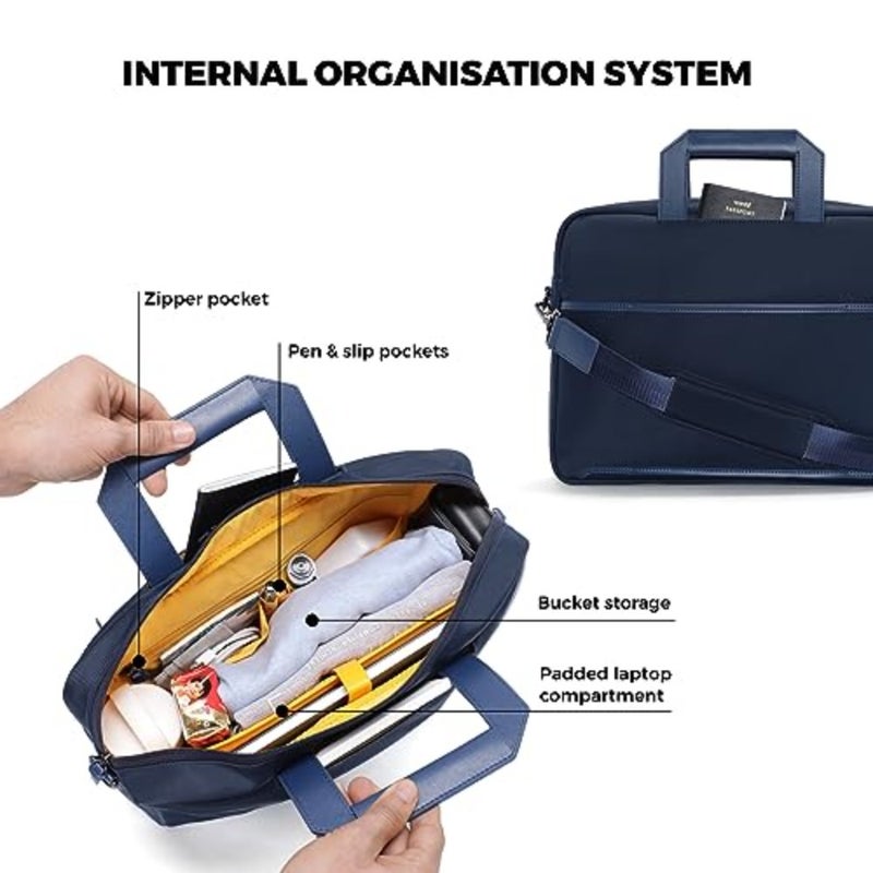 MOKOBARA The Briefcase With Adjustable Shoulder Strap Vegan Leather, Water Resistant, Fits upto 15.6" Laptops Unisex - Image 4