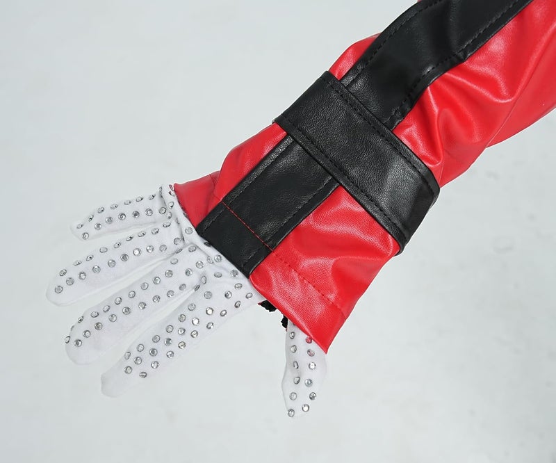 Ciguo Red and Black Leather Jacket Cosplay PU Coat - Image 5