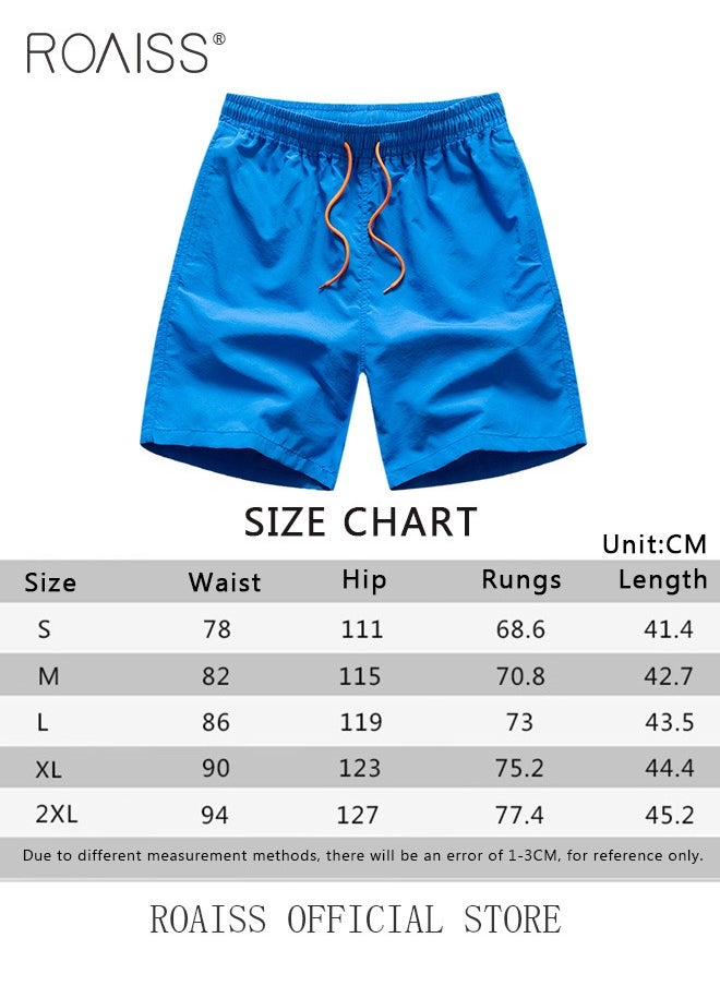 roaiss Men's Swimming Trunks Beachwear Quick Dry Beach Pants Gym Wear Fitness Workout Short Sports Running Boxer Swim Shorts Swimsuit Summer  - Image 4