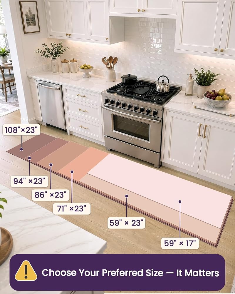 DEXI Kitchen Floor Mats Cushioned Anti Fatigue Rug, 44x75 + 44x150 cm Beige - Image 3