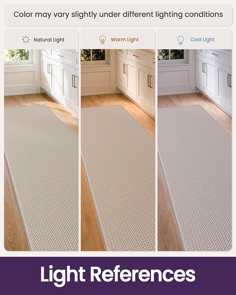 DEXI Kitchen Floor Mats Cushioned Anti Fatigue Rug, 44x75 + 44x150 cm Beige - Image 5