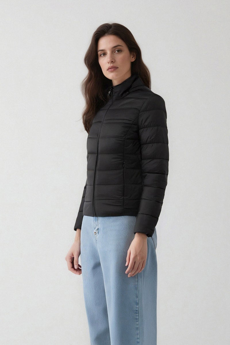 DeFacto Black Woman Waterproof Regular Fit Puffer Jacket Casual - Image 3