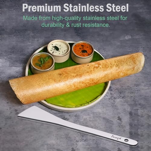 Parage 1 Pieces Stainless Steel Dosa Turner/Palta Heavy Gauge (1.8 MM) Plain Turner/Spatula/Cooking Turner Specially for Dosa/Chilla/Omlette (Size-31.5cm, Silver) - Image 2