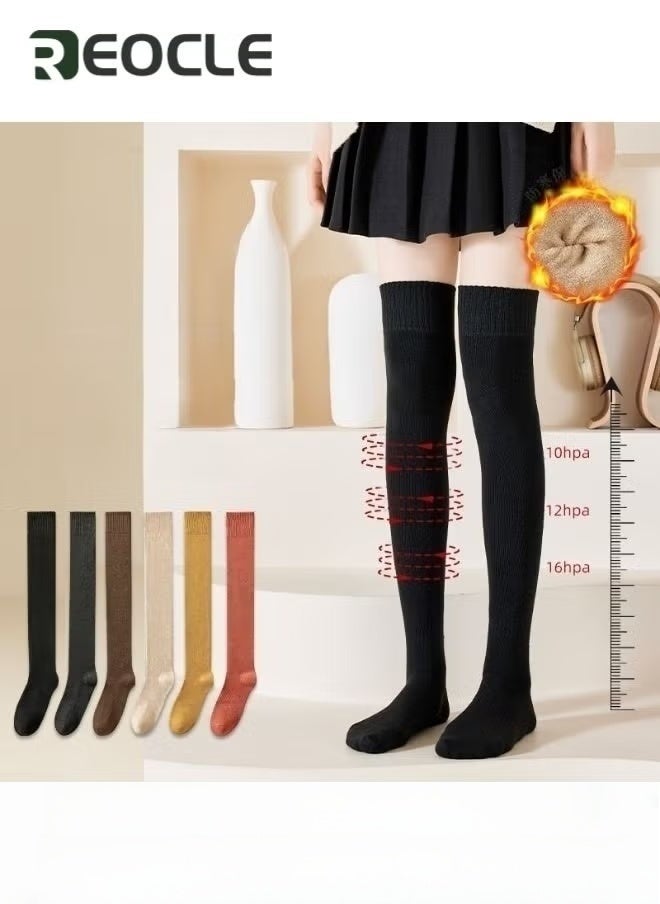 Women's Knee Socks Flat Knit Over Knee Thigh Socks Warm Stocking  Boot Sock Leg Warmer High Socks for Daily Wear