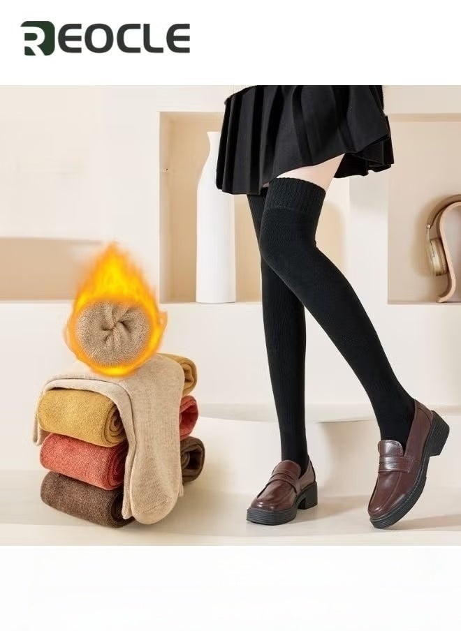 Women's Knee Socks Flat Knit Over Knee Thigh Socks Warm Stocking  Boot Sock Leg Warmer High Socks for Daily Wear