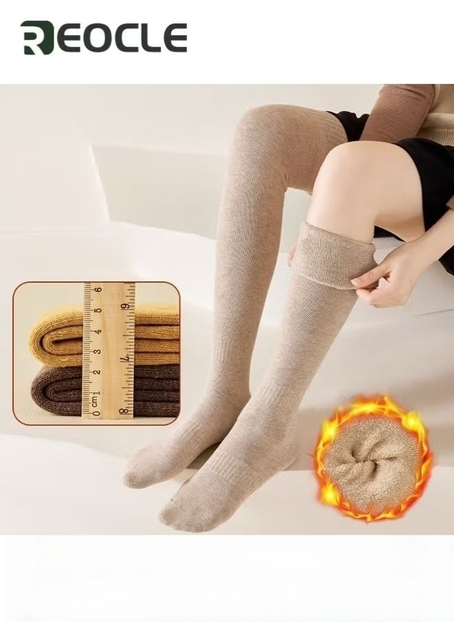 Women's Knee Socks Flat Knit Over Knee Thigh Socks Warm Stocking  Boot Sock Leg Warmer High Socks for Daily Wear