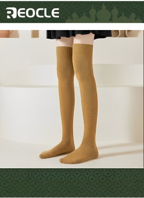 Women's Knee Socks Flat Knit Over Knee Thigh Socks Warm Stocking  Boot Sock Leg Warmer High Socks for Daily Wear
