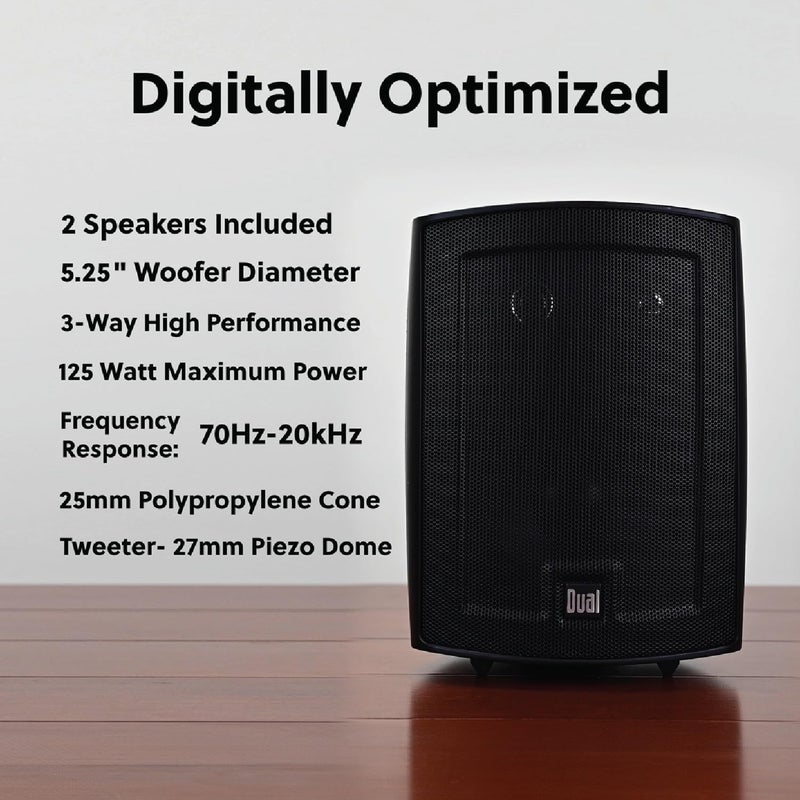 Dual Electronics LU43PB 3-Way High Performance Outdoor Indoor Speakers with Powerful Bass LU53PB - Image 2