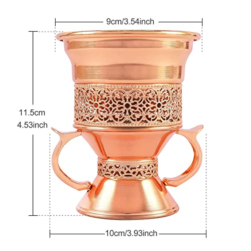 HOCUROAY Metal Frankincense Resin Incense Burner, Incense Censer, Portable Bakhoor Burner, Charcoal Bakhoor Burner, Myrrh Burner with Tongs for Yoga, Spa Aromatherapy (Rose Gold) - Image 5