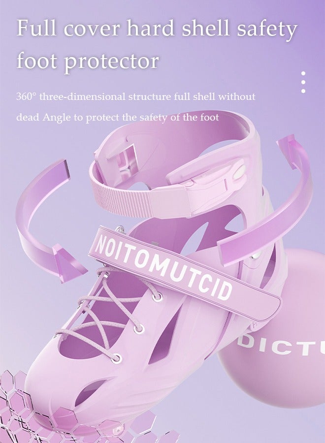 DUNISO Kids inline roller skates, indoor and outdoor roller skates, adjustable size, with LED illuminated wheels and backpack, suitable for ages 12 to adults, purple (L, suitable for sizes 36 to 41) - Image 4