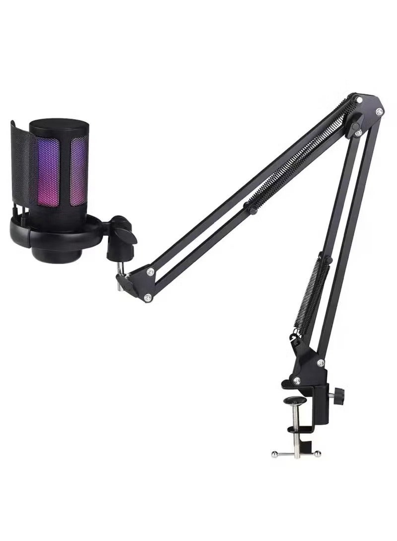 Gaming PC USB Microphone Podcast Condenser Mic With Adjustable Arm Stand Pop Filter Mute on For Streaming Twitch Online Chat Snapchat Computer Mic For PS4 PS5 PC Gamer Youtuber - Image 1