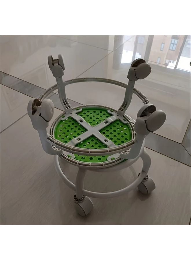 Heavy Duty Rolling Stool With Swivel Casters For Home Office Patio Green - Image 3