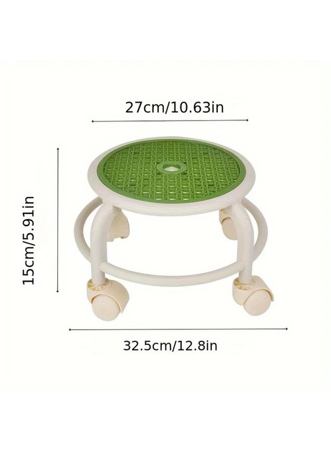 Heavy Duty Rolling Stool With Swivel Casters For Home Office Patio Green - Image 5
