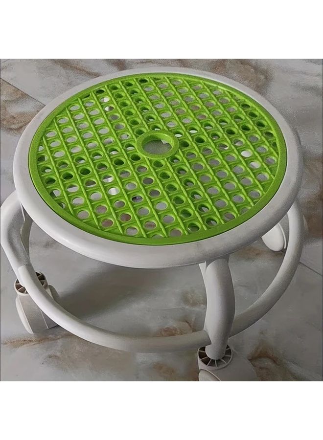 Heavy Duty Rolling Stool With Swivel Casters For Home Office Patio Green - Image 4