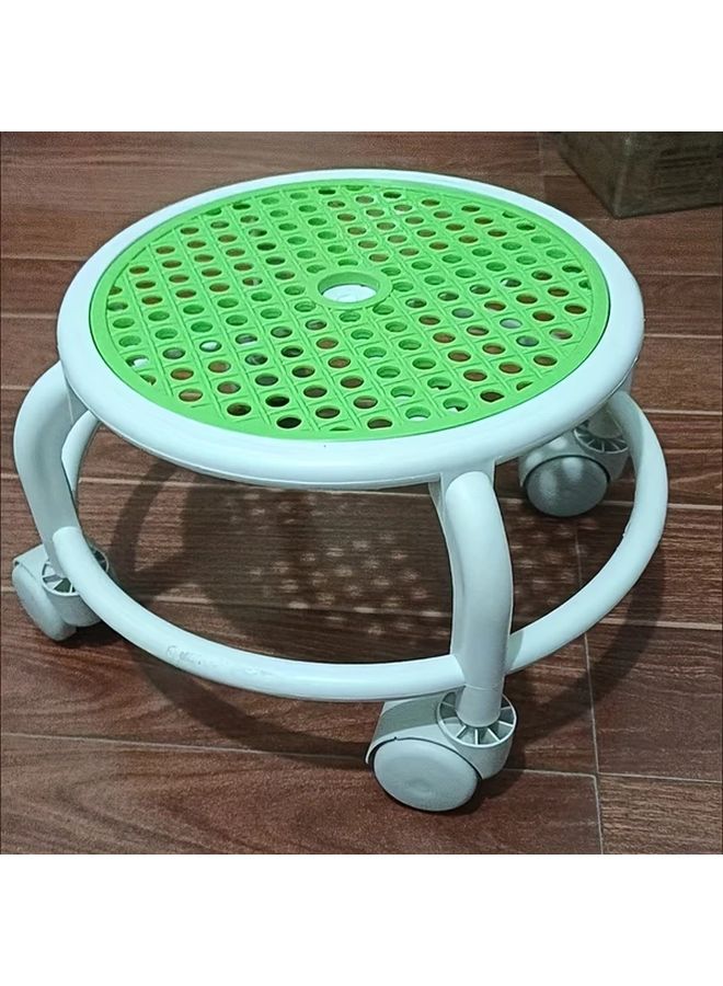 Heavy Duty Rolling Stool With Swivel Casters For Home Office Patio Green - Image 2