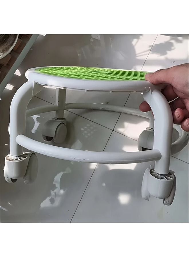Heavy Duty Rolling Stool With Swivel Casters For Home Office Patio Green - Image 1