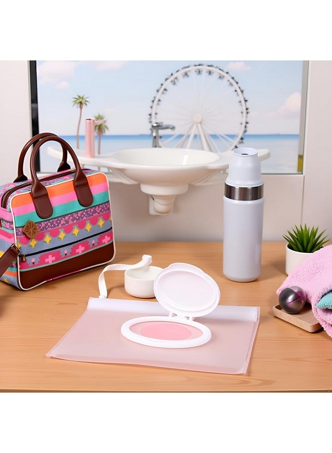 DPWOUM Baby Wipe Case Travel Holder Keeps Wipes Moist Set of Wet Wipes Holders Cases Portable Travel On The Go Refillable Dispenser Container Waterproof Wipe Container with Sealed Zipper - Image 4