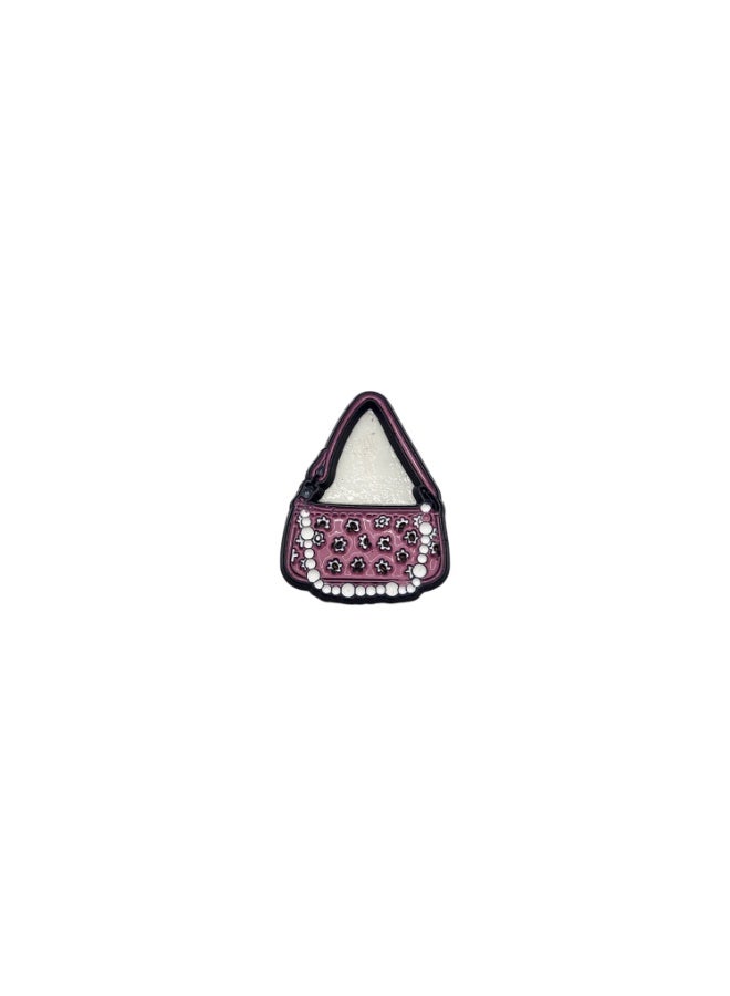 Kipfy 3D Pink Handbag , Floral Pattern with Pearl Detail Metal sticker for Car, Laptop, Water Bottle, Mobile Phone & Notebook | Self-Adhesive - Image 1