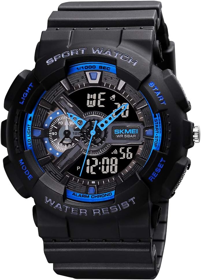 SKMEI Sports Digital Waterproof Watch for Men - 50M Water-Resistant, Dual Time Display, Stopwatch, Alarm, LED Backlight - Image 1