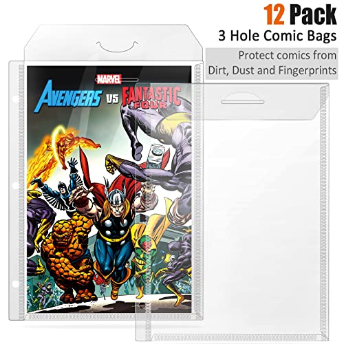 tutata Comic Book Bags, Binder Sleeves for Comic Books, 12 Pack Comics Protector Bags - Image 2