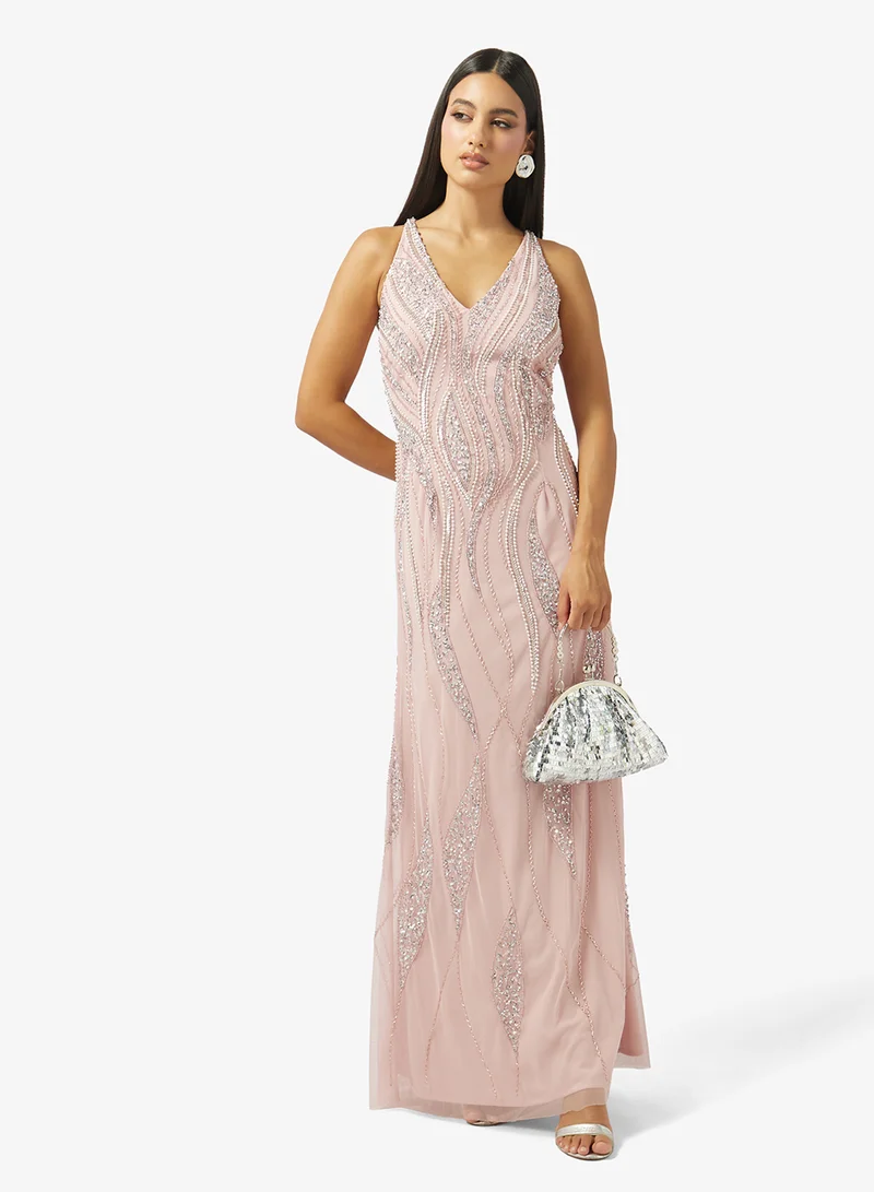 Namshi x  Halter Neck Embellished Dress for Women | Best Price UAE