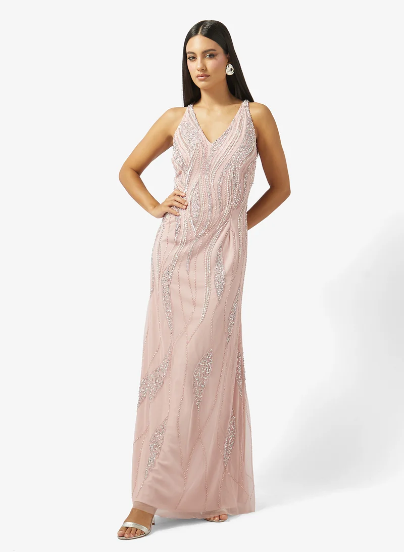 Halter Neck Embellished Dress